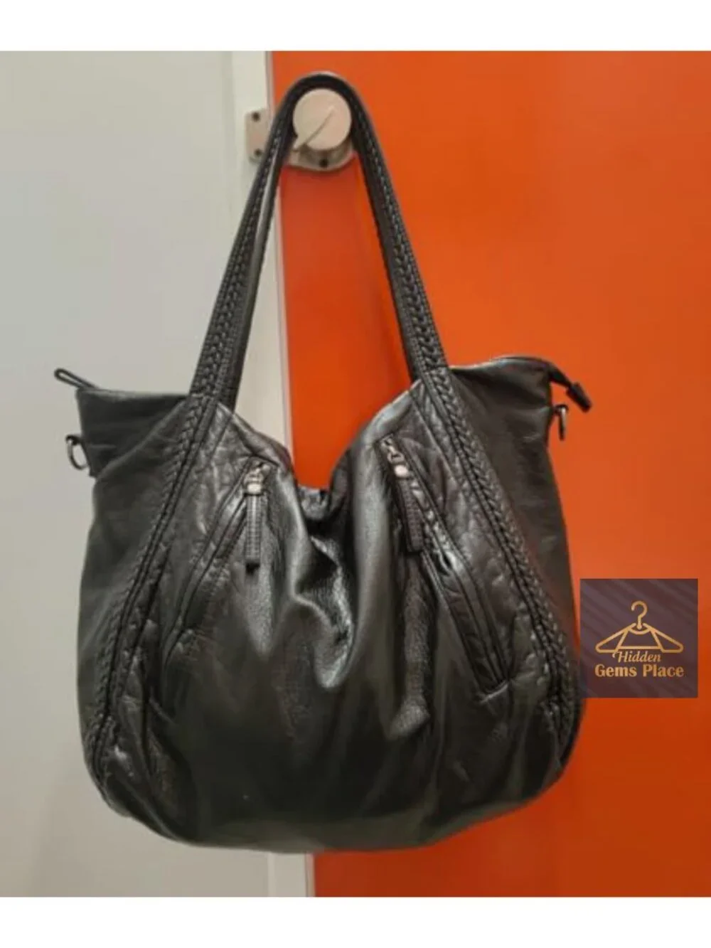 Extra Large Slouchy Hobo Tote Bag Multi-pockets Soft Faux Leather Shoulder Bag